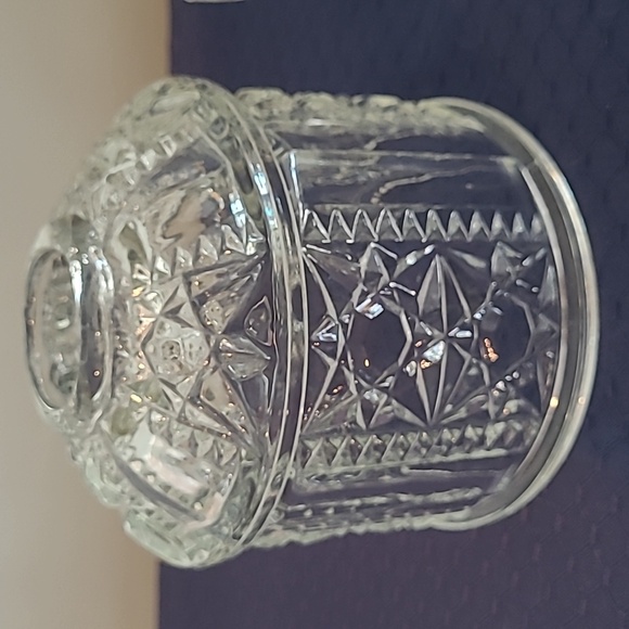 Indiana Glass "Stars and Bars" Clear 2-Pc. Fairy Lamp/Light (Courting Lamp) - Picture 3 of 8